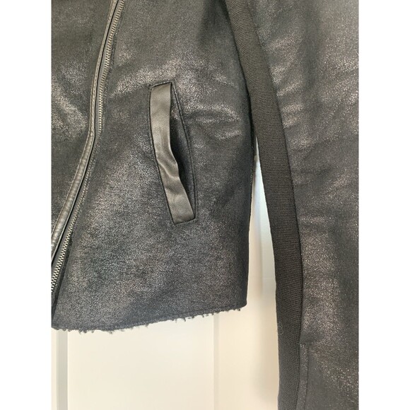 Ann Taylor Shiny Black Bomber Jacket Zip Up Womens Size Small - Picture 4 of 11